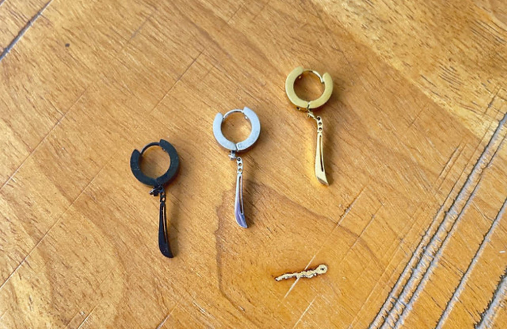 Small Unisex Hanging Cutlass Earrings