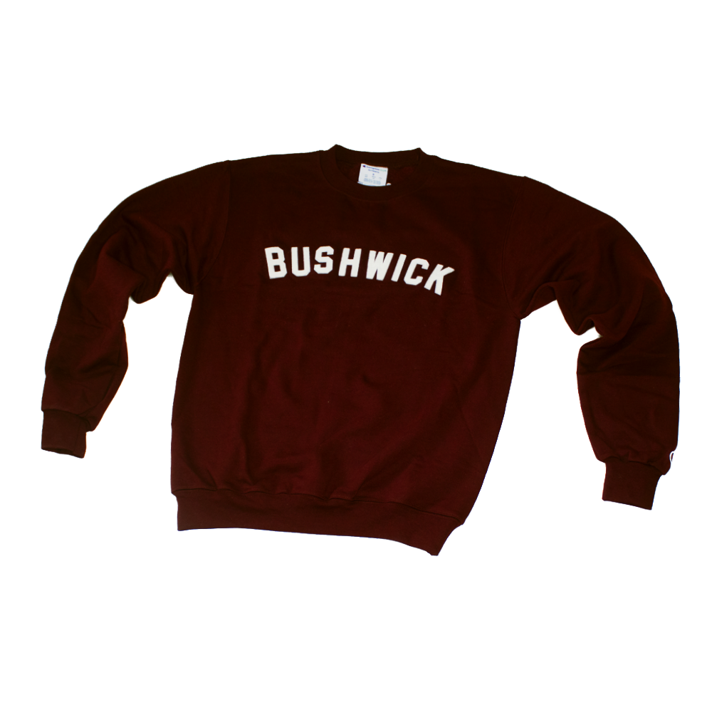 BUSHWICK Varsity Crewneck with Sewn Felt Lettering