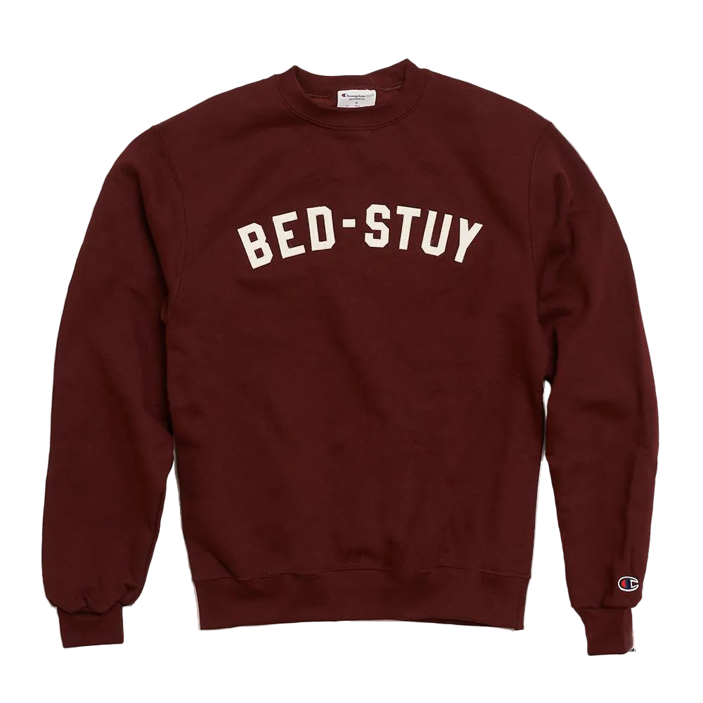 BEDSTUY Varsity Crewneck with Sewn Felt Lettering I AM CARIBBEING