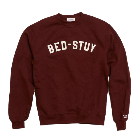 BED-STUY Varsity Crewneck with Sewn Felt Lettering