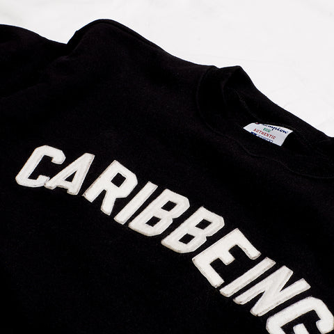 CARIBBEING Varsity Crewneck with Sewn Felt Lettering
