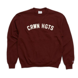 CRWN HGTS Varsity Crewneck with Sewn Felt Lettering