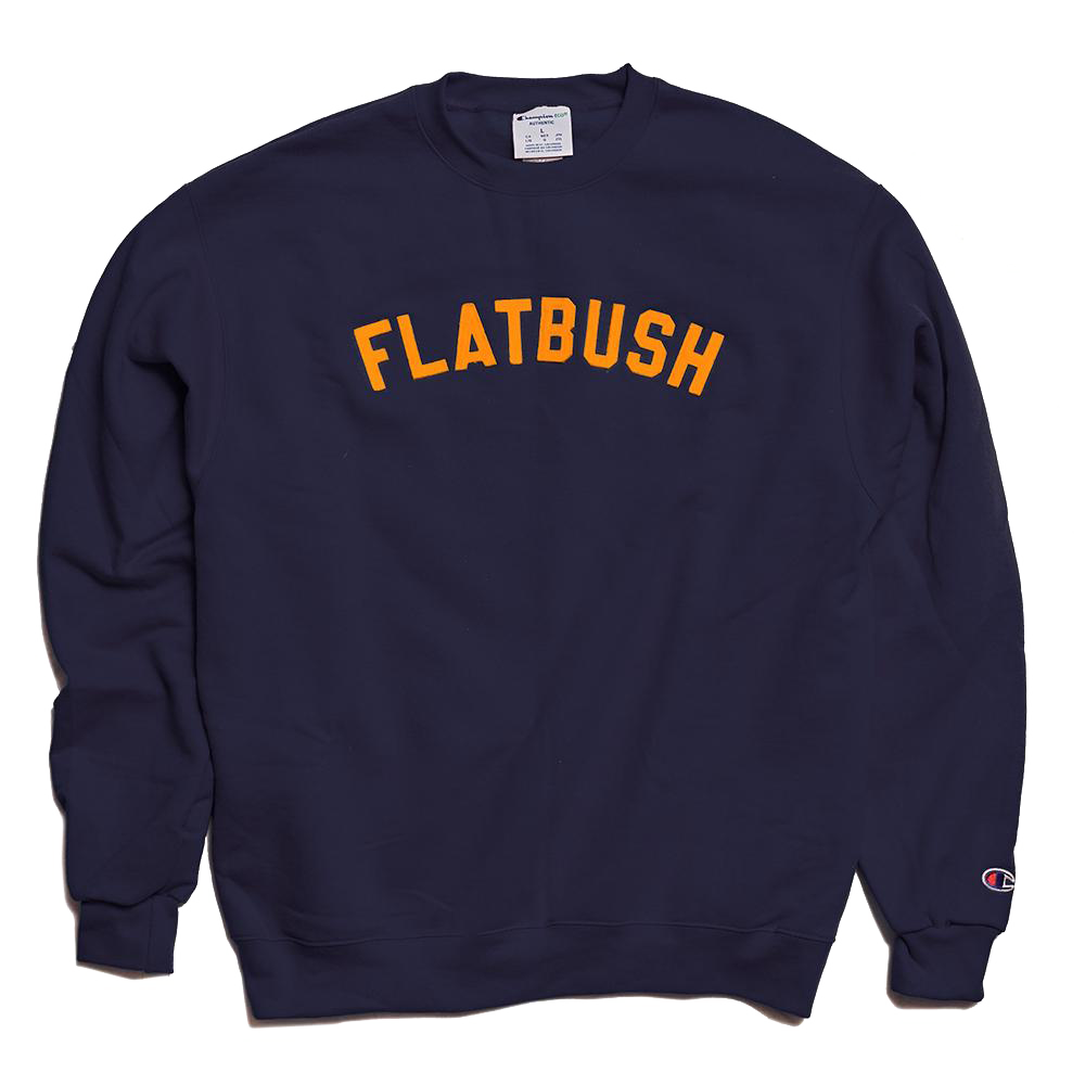 
                  
                    FLATBUSH Varsity Crewneck with Sewn Felt Lettering
                  
                