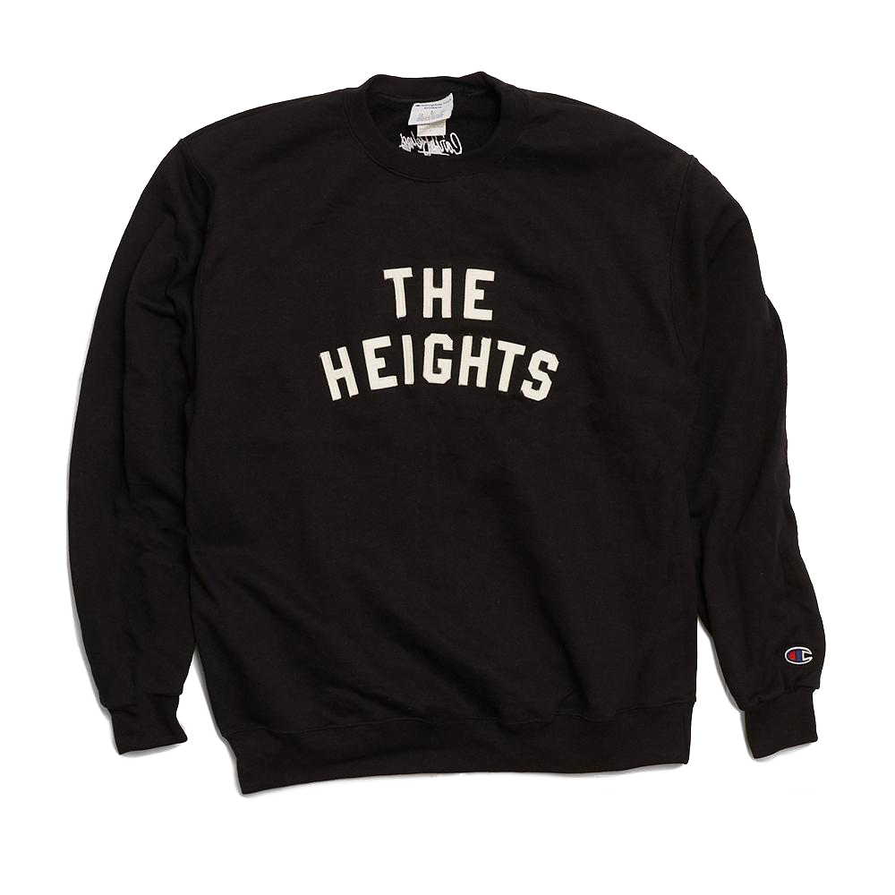 
                  
                    THE HEIGHTS Varsity Crewneck with Sewn Felt Lettering
                  
                