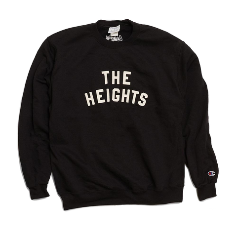 THE HEIGHTS Varsity Crewneck with Sewn Felt Lettering