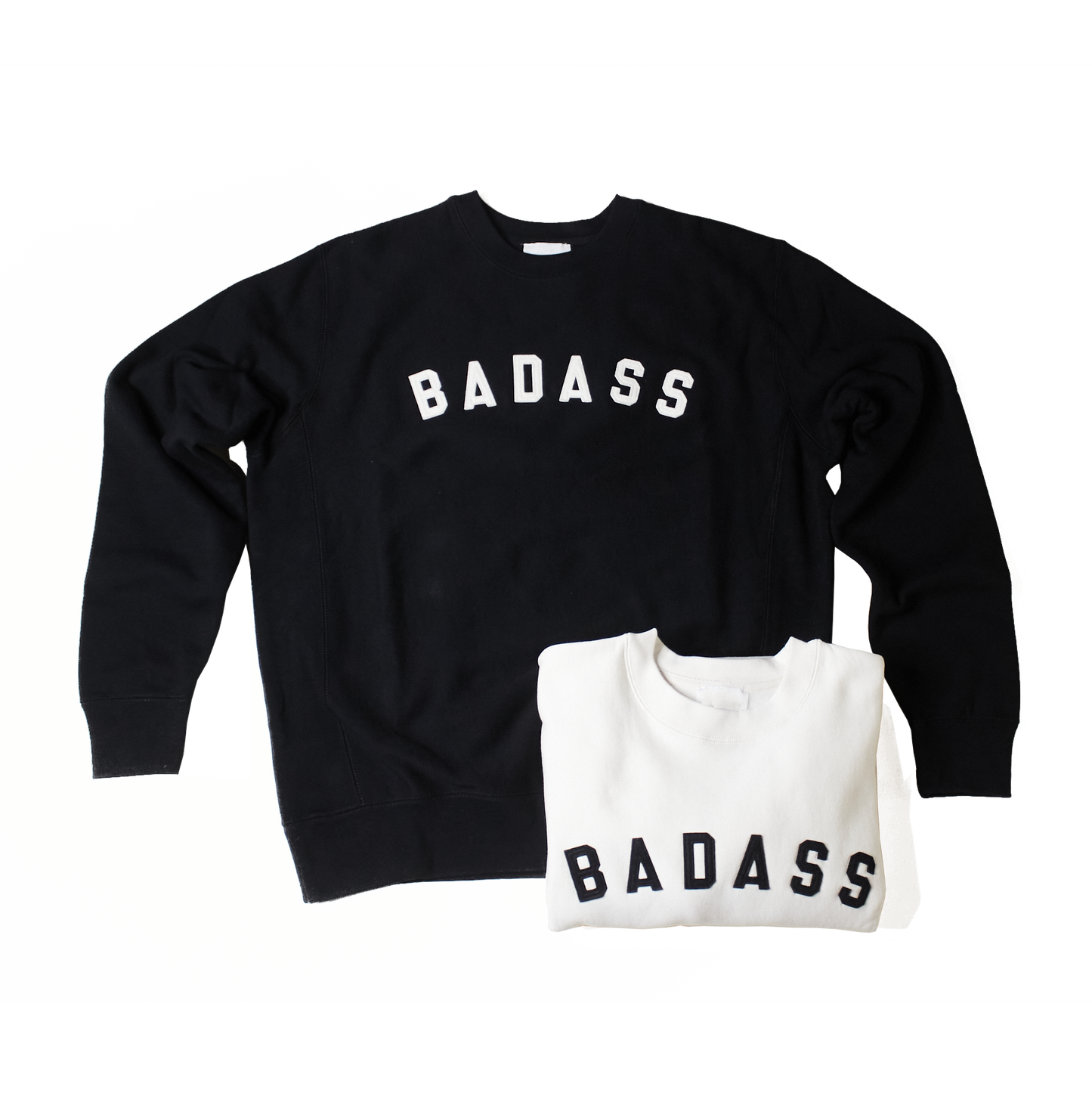 
                  
                    BADASS Varsity Crewneck with Sewn Felt Lettering
                  
                