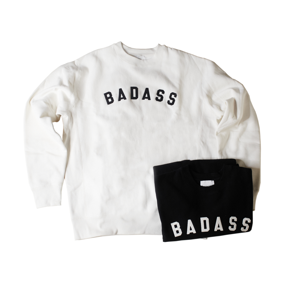 
                  
                    BADASS Varsity Crewneck with Sewn Felt Lettering
                  
                