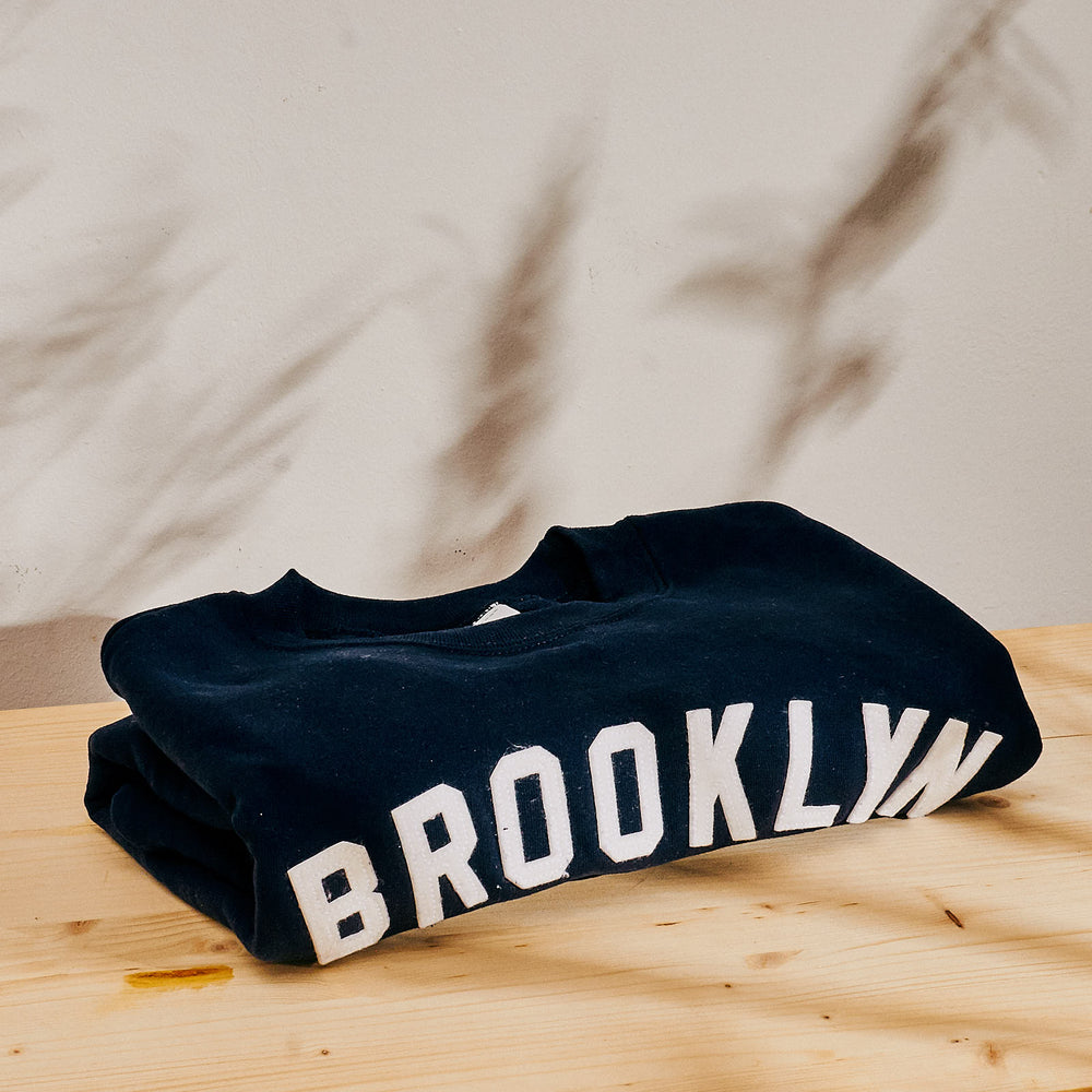 
                  
                    BROOKLYN Varsity Crewneck with Sewn Felt Lettering
                  
                